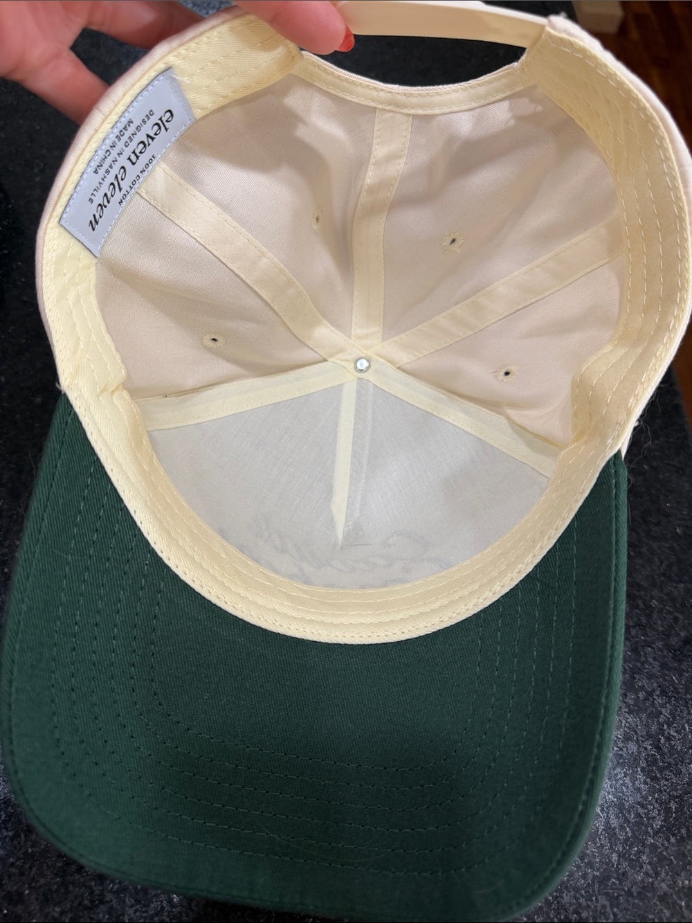 Caviar Cowboy Two-Tone Trucker Hat in White and Dark Green - Picture 4 of 4
